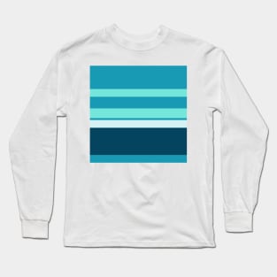 An incredible fuse of Ice, Tiffany Blue, Blue-Green and Midnight Green (Eagle Green) stripes. Long Sleeve T-Shirt